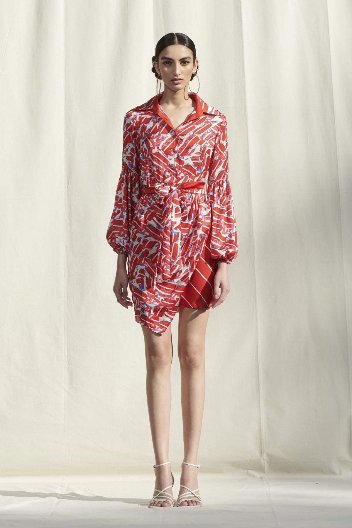 Buy Printed Drape Dress by Mandira Wirk